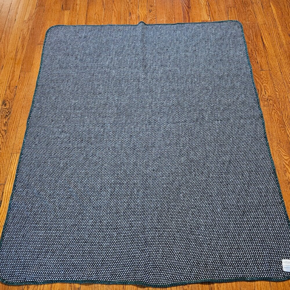 2 Magnolia Hearth & Hand with Green Stitching Throw Blanket (L 60"x W50")